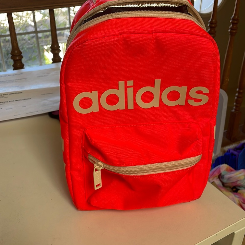 adidas Kids Red Mini Backpack with Cream Accents